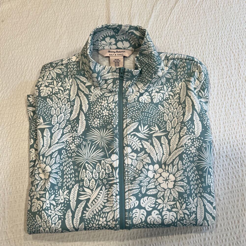 Tommy Bahama floral botanical pattern Women's Zip Front Jacket XS